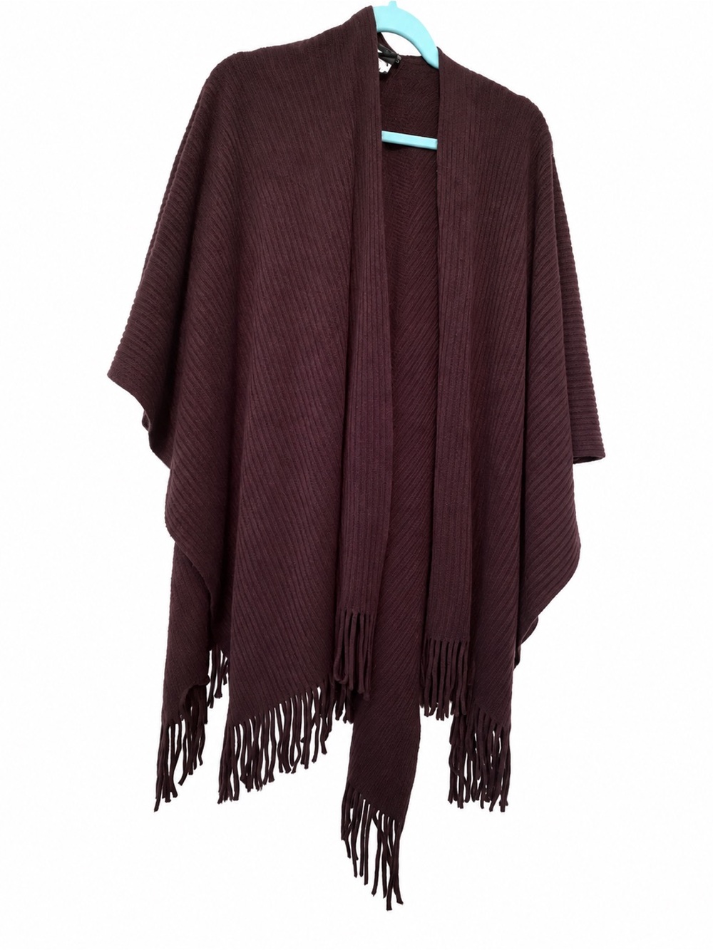 croft & barrow Burgundy/ brown Fringed Knit Wrap